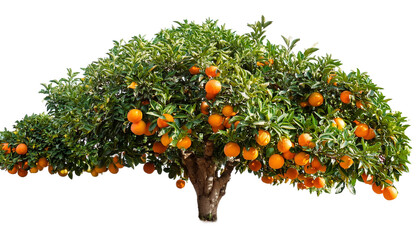 Lush Orange Tree Isolated on transparent background