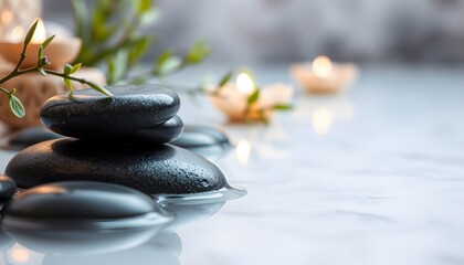 Serene Spa Stones, Tranquil Water, Zen Wellness