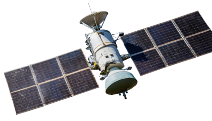 Military satellite on transparent background
