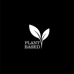 Suitable vegetarian symbol logo leaf plant sign isolated on white background.