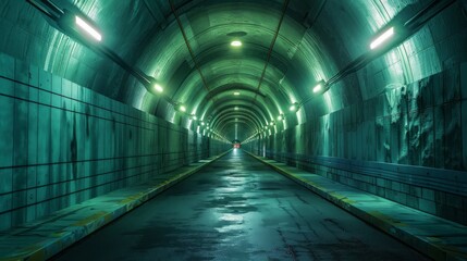 Obraz premium Mysterious Dark Tunnel in Abandoned Urban Area