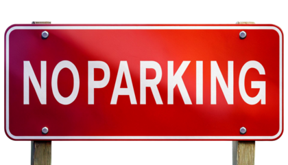 No Parking Sign  on transparent background
