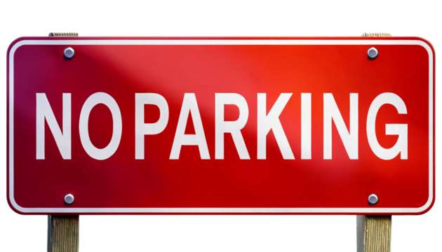 No Parking Sign on transparent background
