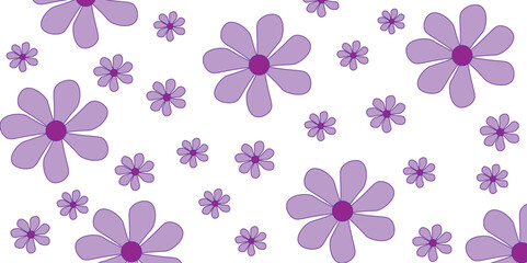 Fototapeta premium Bright colorful daisy flowers on a black background. Pattern for textile, fabric, background, wallpaper, packaging paper. seamless leaves wallpaper pattern. allover vector small flower. Floral. tile.