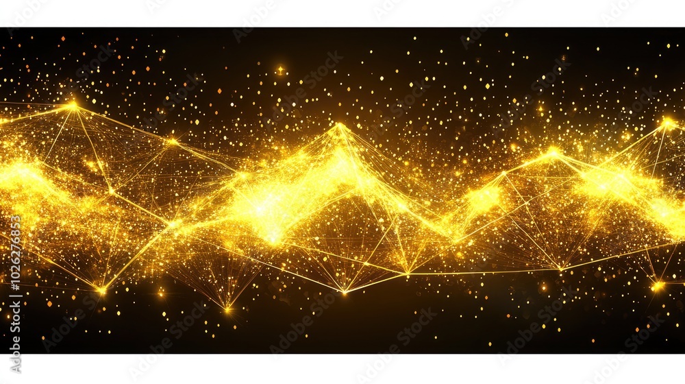 Fototapete a minimalist one-color canvas with a subtle web of glowing lines and dots, creating an abstract and 