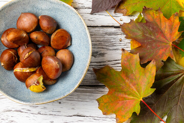 chestnuts and leaves