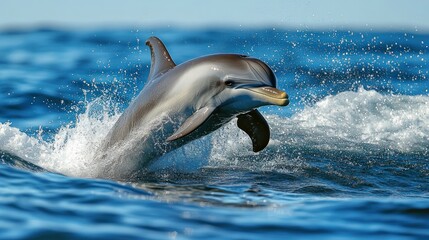 Adult Dolphin Jumping over the ocean