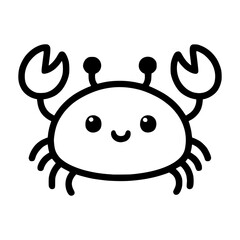 Obraz premium cute crab cartoon animal doodle hand drawn vector illustration template design