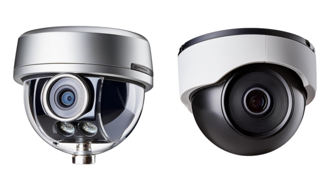 Security CCTV cameras isolated on transparent background