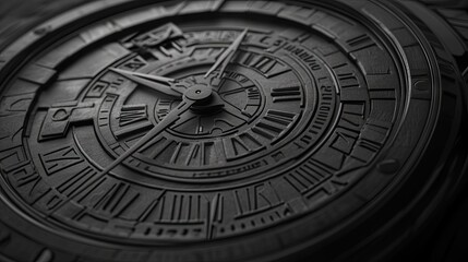 Obraz premium A striking monochrome image of a watch's internal mechanism, focusing on the symmetry and precision of its finely tuned gears and cogs.