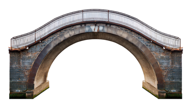 Set collection of arch rustic wooden wood suspended rope suspension bridge entrance footbridge boardwalk on transparent background