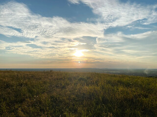 sunset over the field
