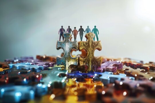 Teamwork and human resources HR management technology concept in corporate business with people group networking to support partnership, trust, teamwork and unity of coworkers in office vexel