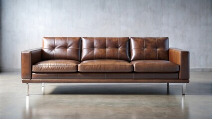 Fototapeta premium Modern brown sofa offering comfort and contemporary elegance