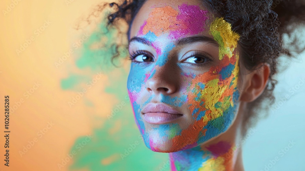 Poster conceptual image of an artistic representation of birthmarks as symbols of identity, promoting self-