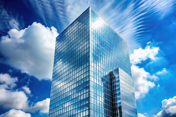 Modern glass high rise building against sky