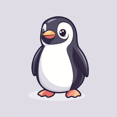 Cute Penguin cartoon in isolated background vector illustration