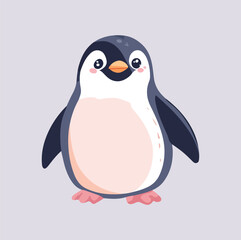 Cute Penguin cartoon in isolated background vector illustration