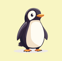 Cute Penguin cartoon in isolated background vector illustration