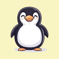 Cute Penguin cartoon in isolated background vector illustration