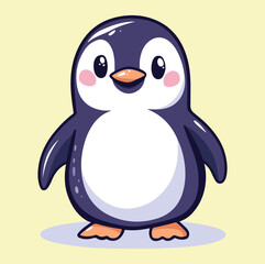 Cute Penguin cartoon in isolated background vector illustration