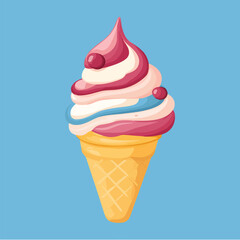 Ice Cream vector sweet food ice dessert illustration cone summer waffle isolated chocolate