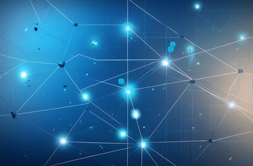 Network of interconnected points of light. Abstract technology background.