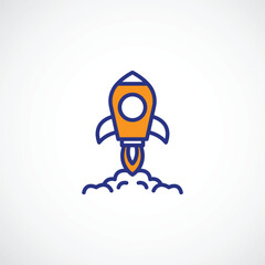 Rocket icon or logo design isolated sign symbol vector illustration - high quality line style vector icon suitable for designers, web developers, displays and websites