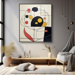 Abstract Art Piece in Modern Living Room.