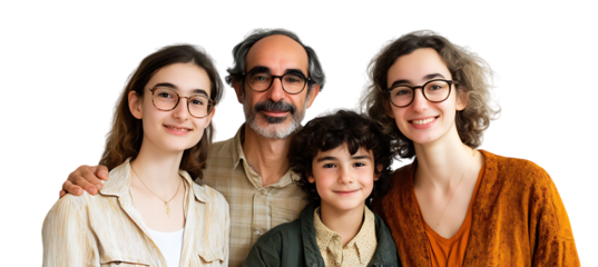 A Happy Family Bonding. PNG Cutout Isolated on a Transparent Backdrop, Great for Illustrating the Joy and Unity Found in Family Relationships.
