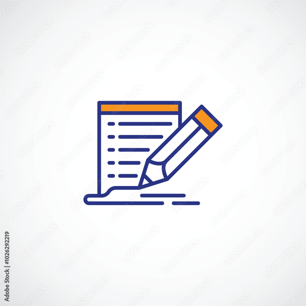 Poster written document icon or logo design isolated sign symbol vector illustration - high quality line st