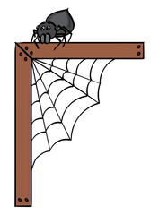Spider sitting on a webbed frame