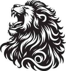 Lion roar silhouette black vector 