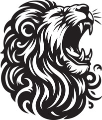 Lion roar silhouette black vector 