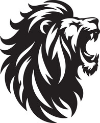 Lion roar silhouette black vector 