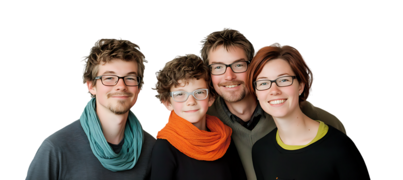 A Smiling Family Moment. PNG Cutout Isolated Against a Transparent Background, Suitable for Celebrating Family Connections and Joyful Memories in Various Designs.