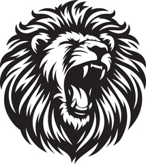 Lion roar silhouette black vector 