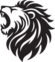 Lion roar silhouette black vector 