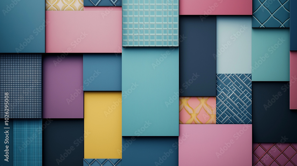 Poster abstract geometric in multi-colored shades with geometric shapes and patterns. minimalistic and attr