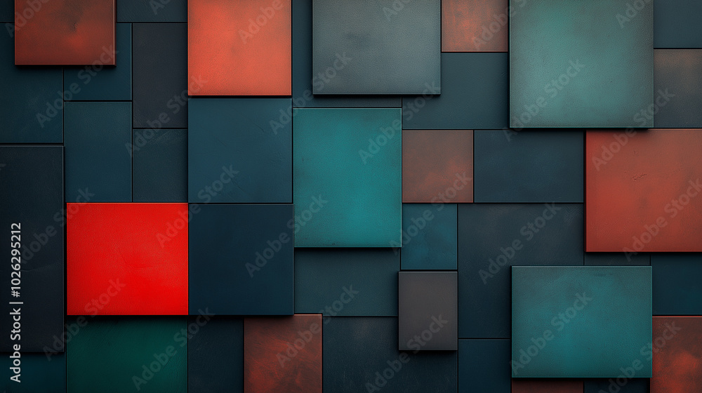 Poster abstract geometric in multi-colored shades with geometric shapes and patterns. minimalistic and attr