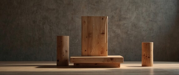 Wooden Blocks on Rustic Background 