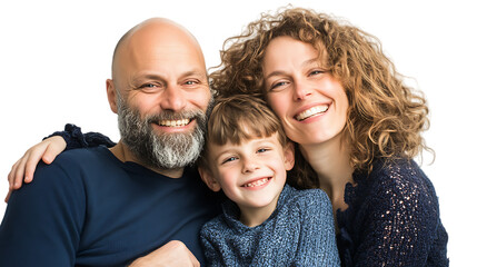 Cheerful Family Unit. PNG Cutout Isolated Against a Transparent Background, Great for Designing Marketing Collateral and Art Projects.