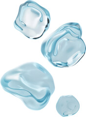 Water droplets on transparent background. PNG