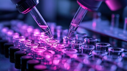 Conceptual image of biopsy samples being prepared in a laboratory, showcasing medical technology and research
