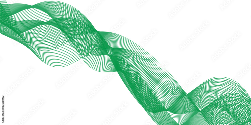 Aufkleber abstract wavy green stream element for design on transparent background isolated. green lines vector