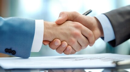 Obraz premium Conceptual image of a binding agreement being signed between two parties, emphasizing business negotiations