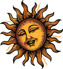 Smiling sun illustration