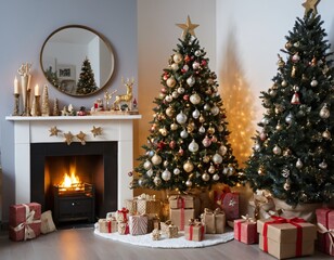 Kerstboom versierd, christmas tree decorated
