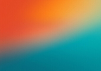 Obraz premium Grainy gradient background teal orange red blue retro noise texture summer banner poster backdrop design