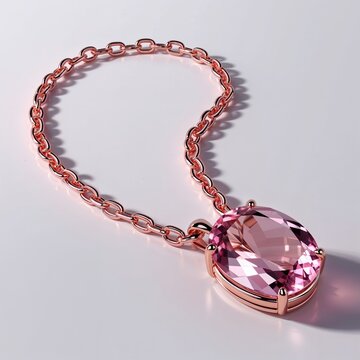 18k rose gold chain with morganite pendant soft pink glow